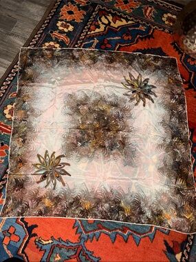 Vintage~ Mid Century Japan Marbled
Watercolor 31" Square Scarf 100% Silk